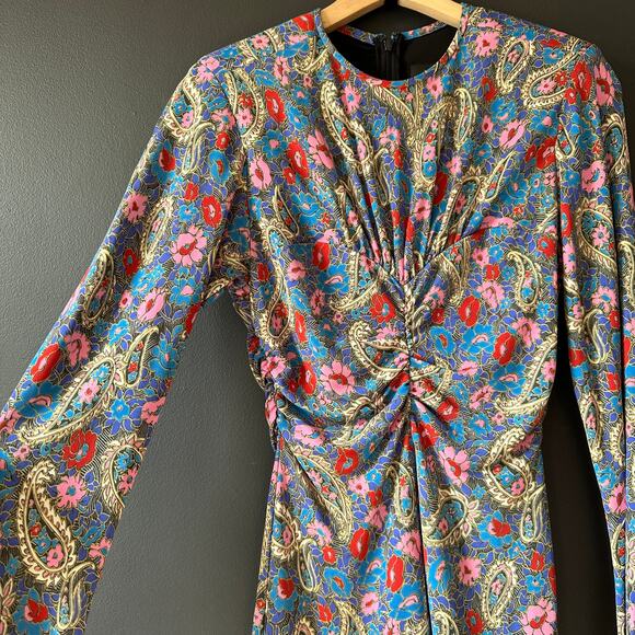 ISABEL MARANT Linazi Gathered Printed Jersey Top Size 36 - Picture 5 of 15